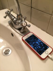 Smartphone Charging in the Bathroom